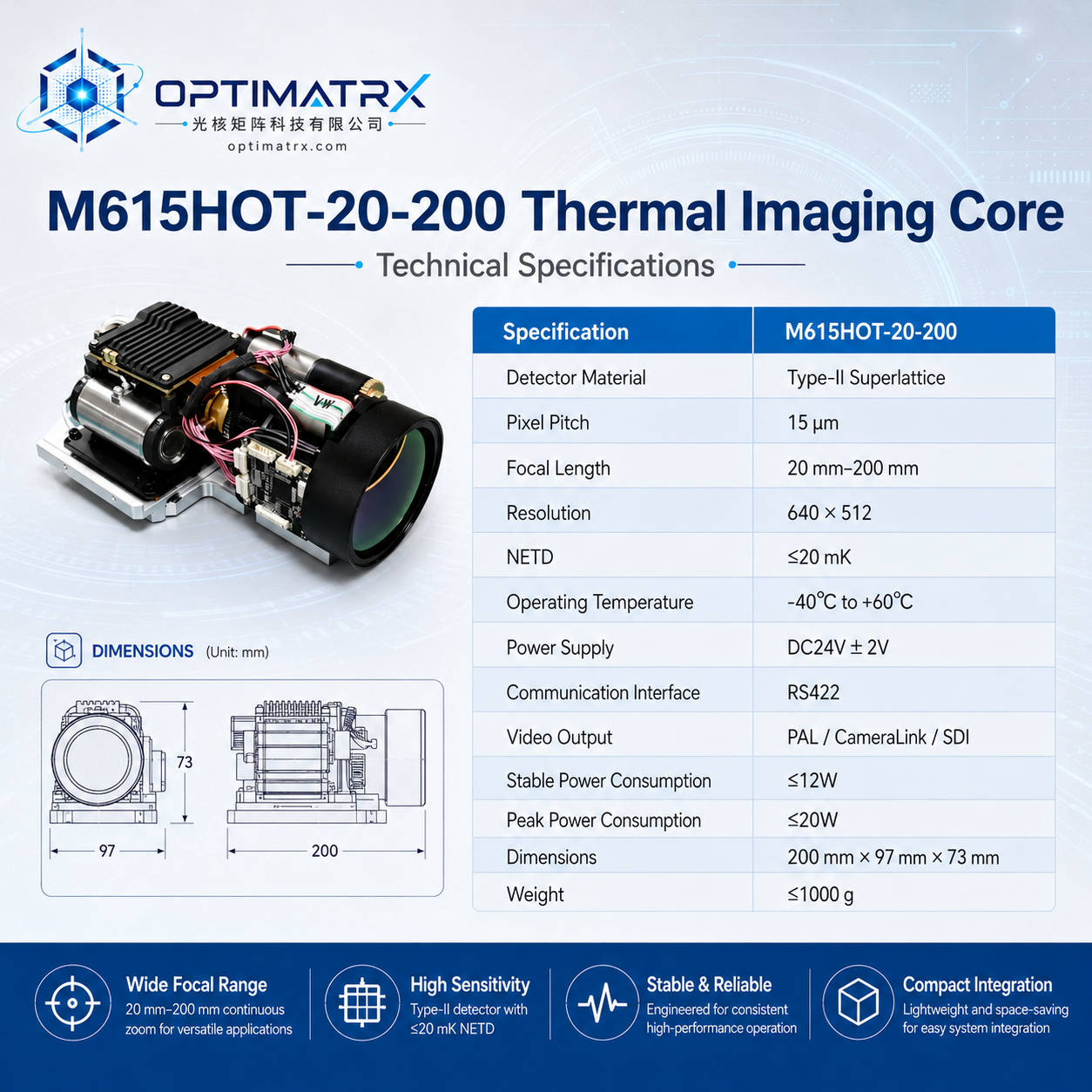 M615LEO-20-200 Infrared Thermal Imaging Module - Image 3
